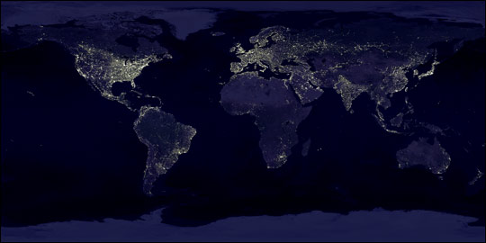 Earth lit up.