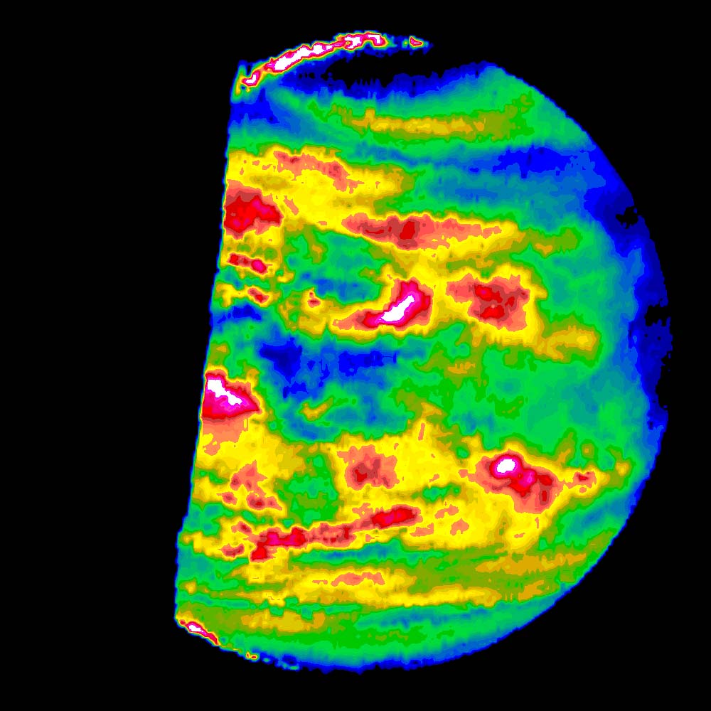 False colour image of clouds.